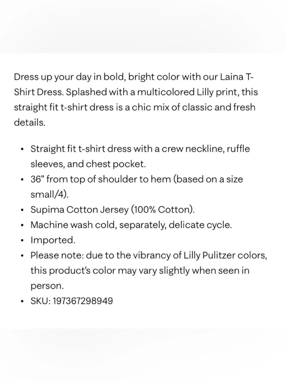 Lilly Pulitzer Laina T Shirt Dress XS NWT - Picture 2 of 9